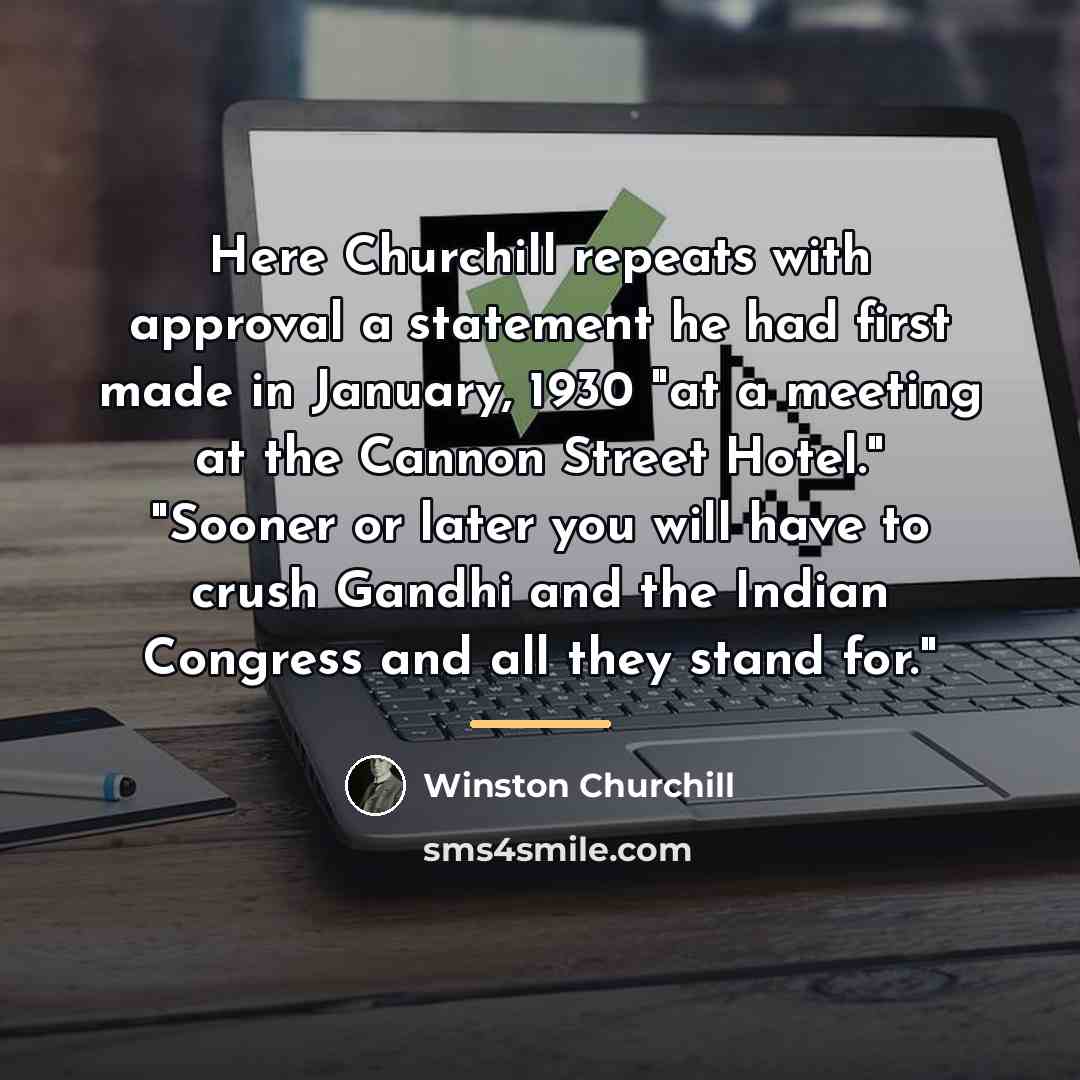 “Here Churchill repeats with approval a statement he had first…” quote by Winston Churchill