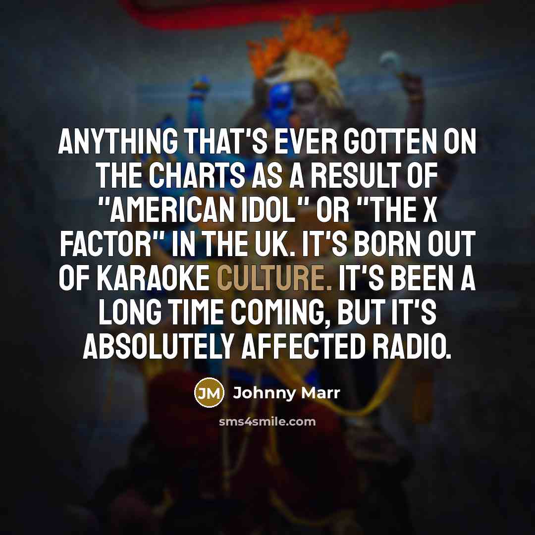 “Anything that's ever gotten on the charts as a result…” quote by Johnny Marr