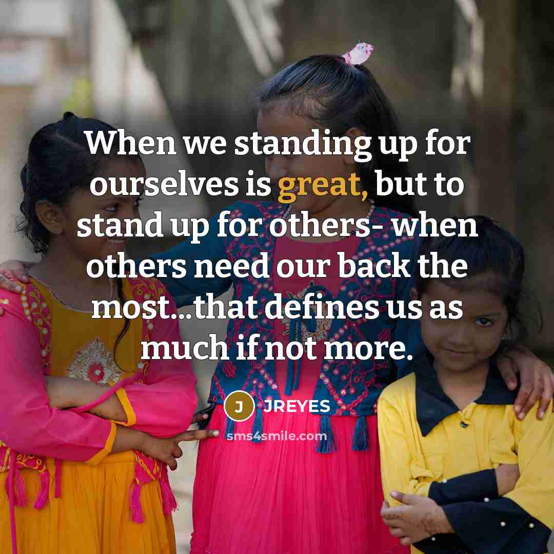 “When we standing up for ourselves is great, but to…” quote by JREYES