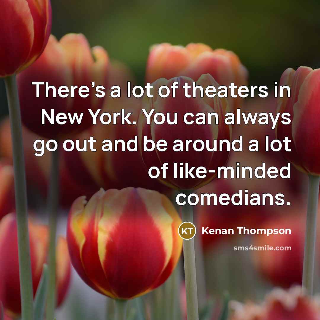 “There's a lot of theaters in New York. You can…” quote by Kenan Thompson