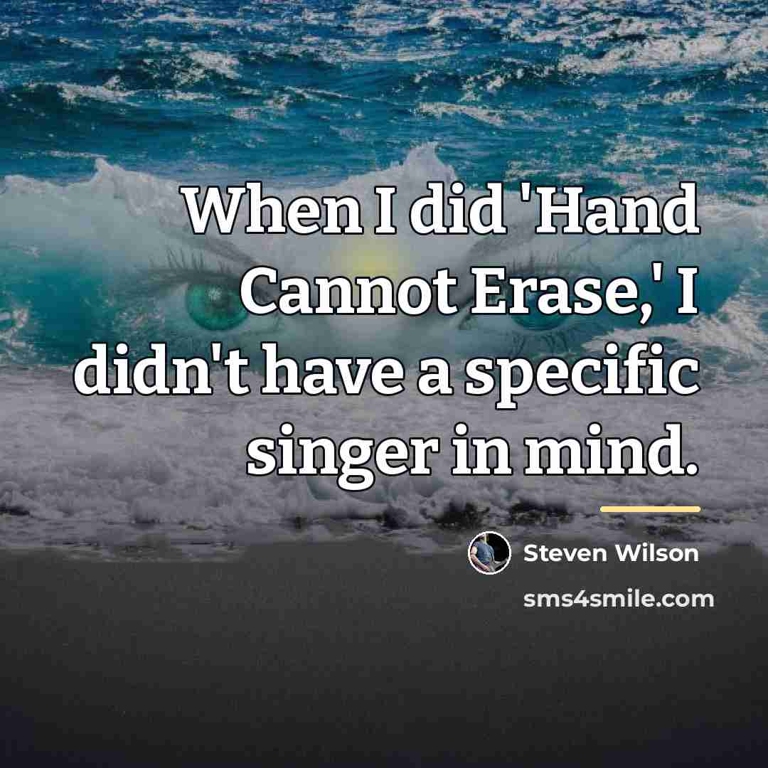 “When I did 'Hand Cannot Erase,' I didn't have a…” quote by Steven Wilson