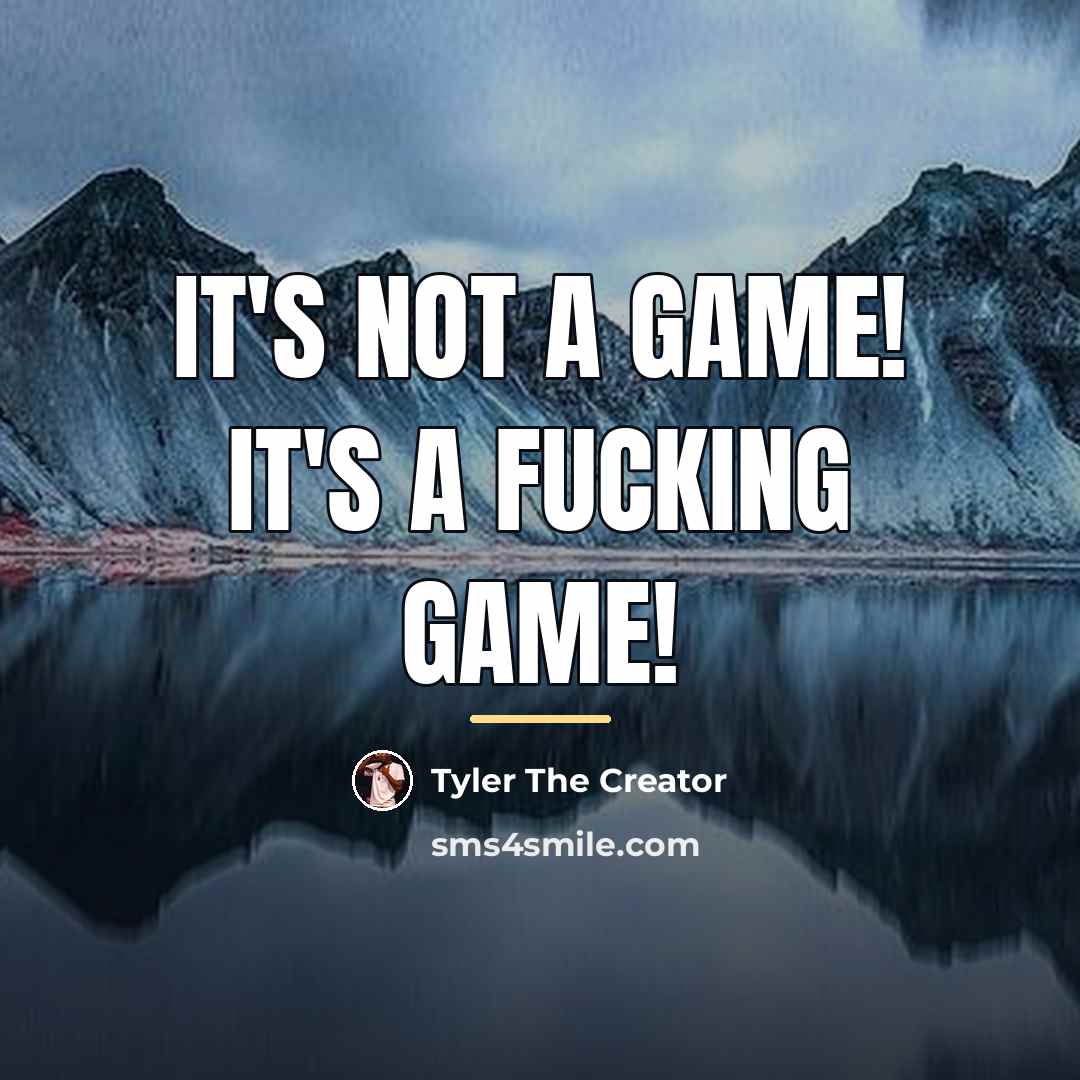 “It's Not A Game! It's A Fucking Game!…” quote by Tyler The Creator