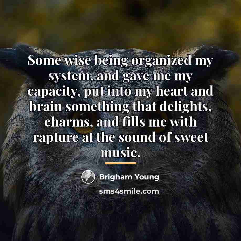 “Some wise being organized my system, and gave me my…” quote by Brigham Young