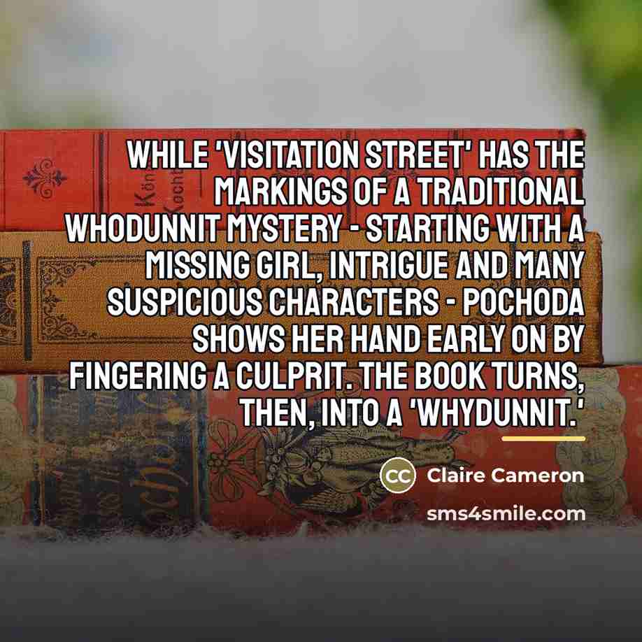 “While 'Visitation Street' has the markings of a traditional whodunnit…” quote by Claire Cameron