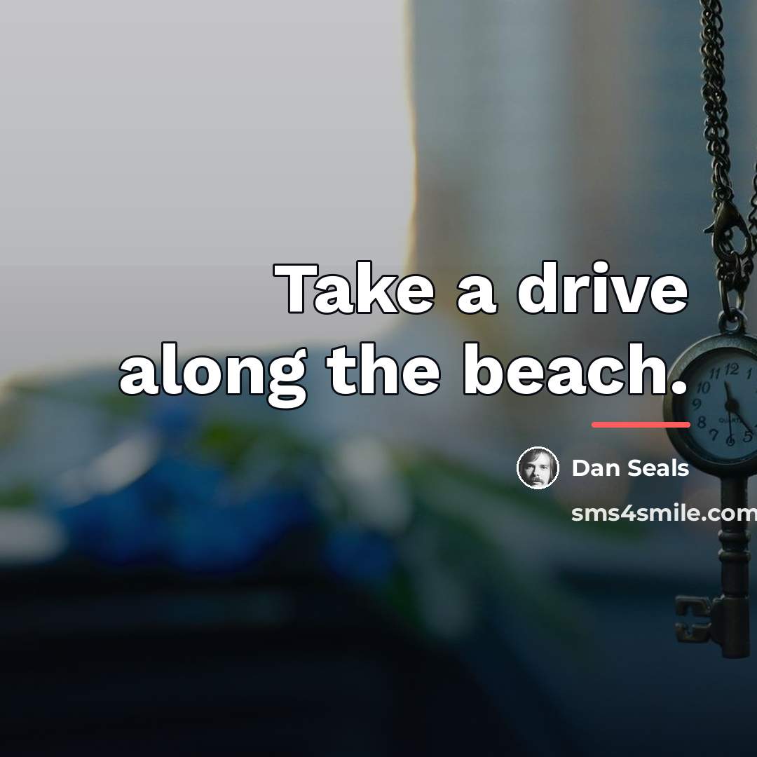 “Take a drive along the beach.…” quote by Dan Seals