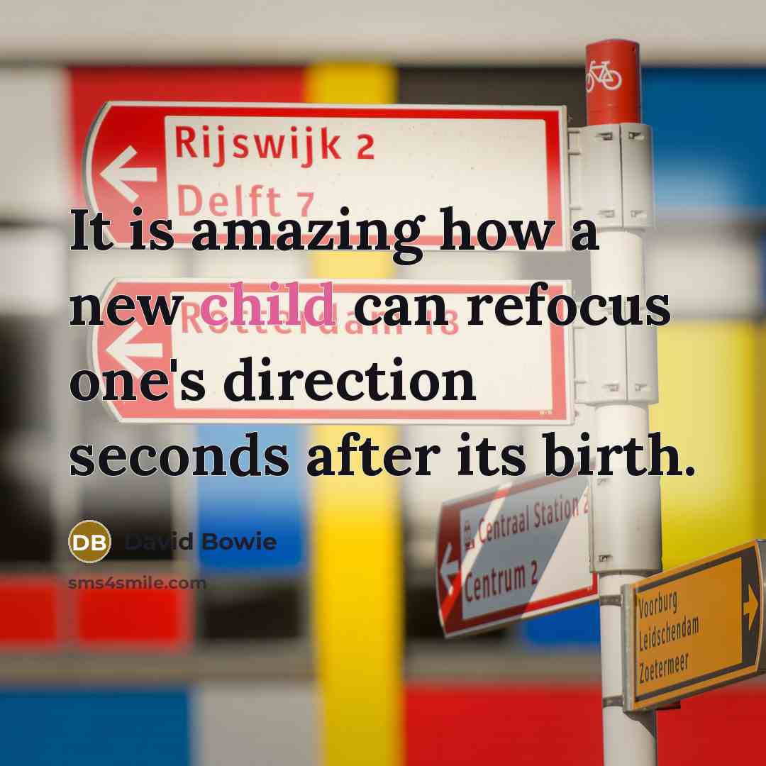 “It is amazing how a new child can refocus one's…” quote by David Bowie