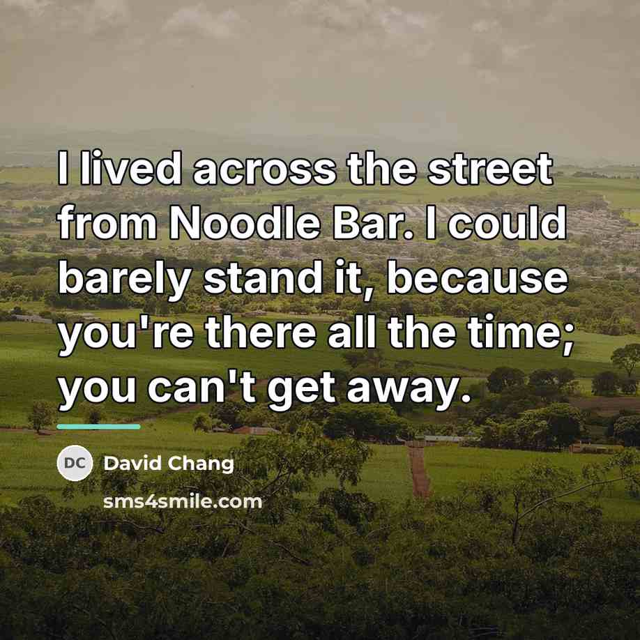 “I lived across the street from Noodle Bar. I could…” quote by David Chang