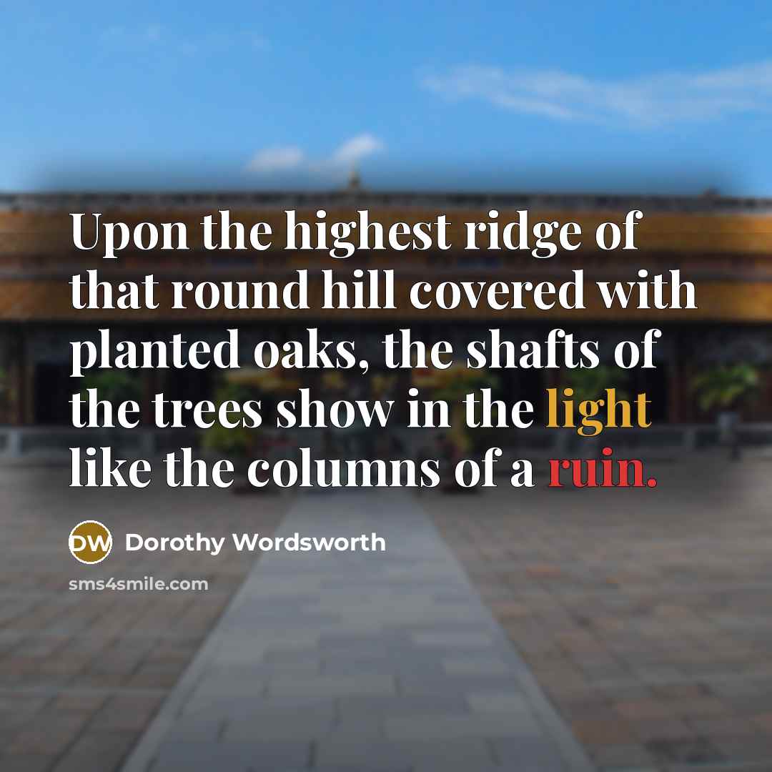 “Upon the highest ridge of that round hill covered with…” quote by Dorothy Wordsworth