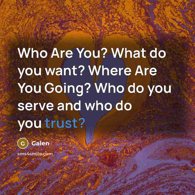 “Who Are You? What do you want? Where Are You…” quote by Galen
