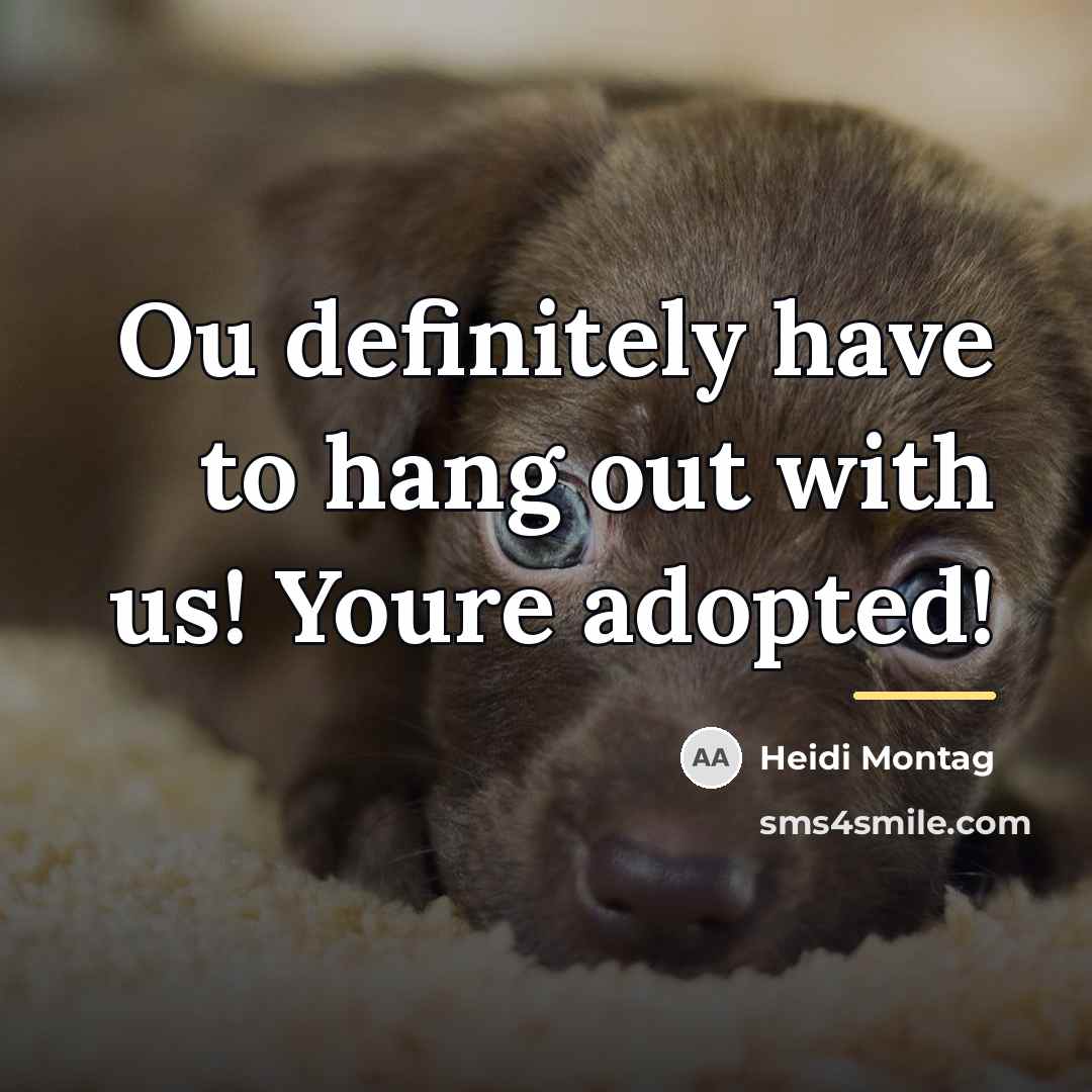 “Ou definitely have to hang out with us! Youre adopted!…” quote by Heidi Montag