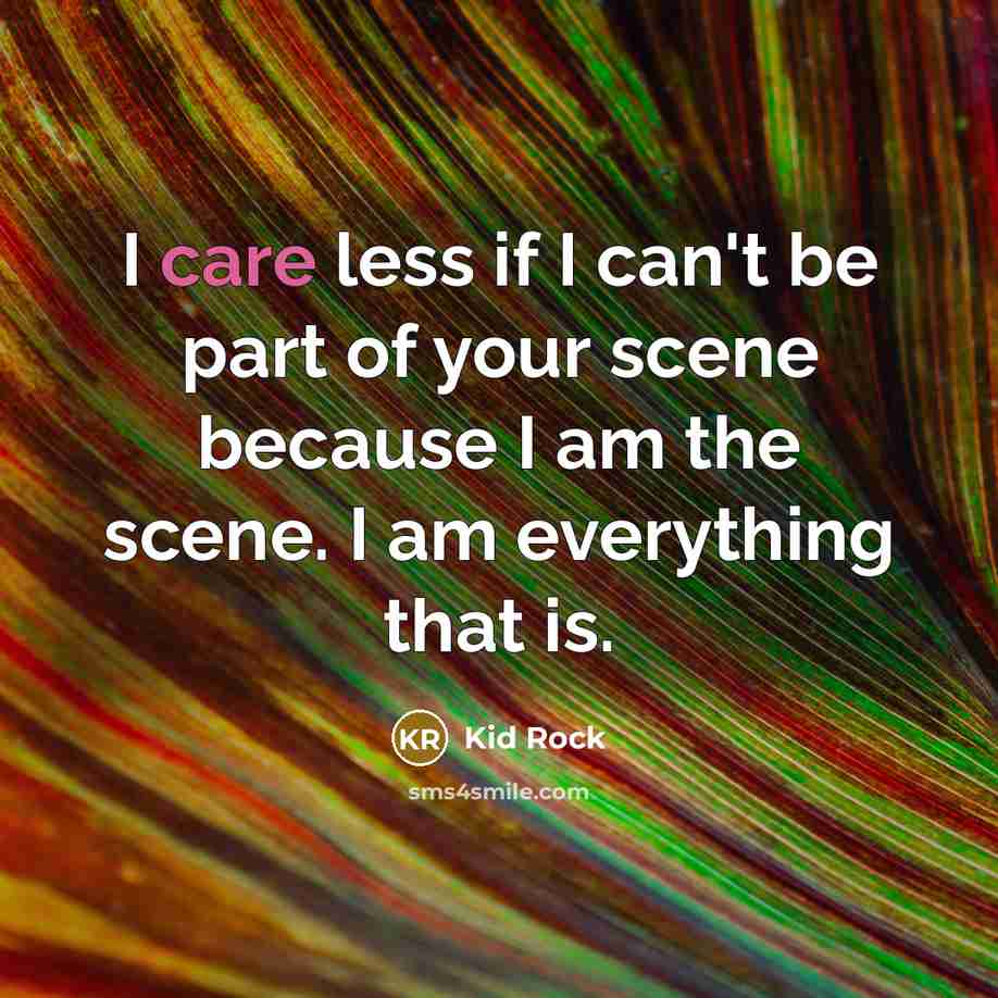 “I care less if I can't be part of your…” quote by Kid Rock