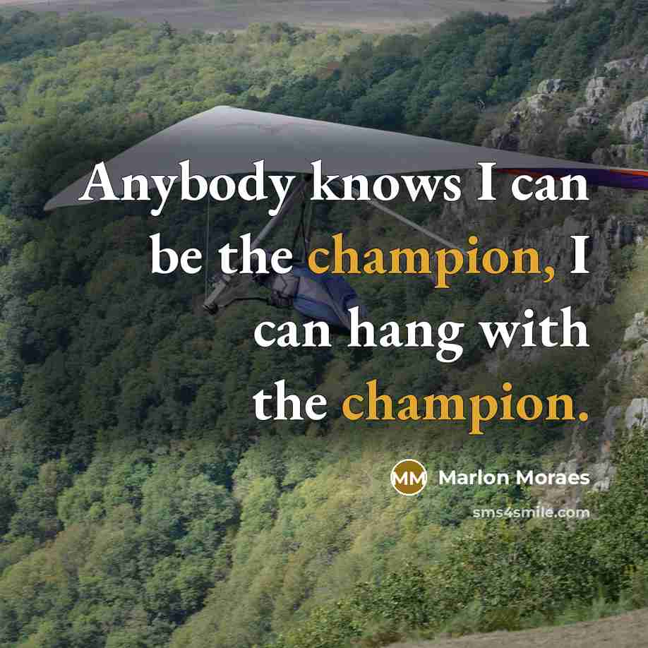 “Anybody knows I can be the champion, I can hang…” quote by Marlon Moraes