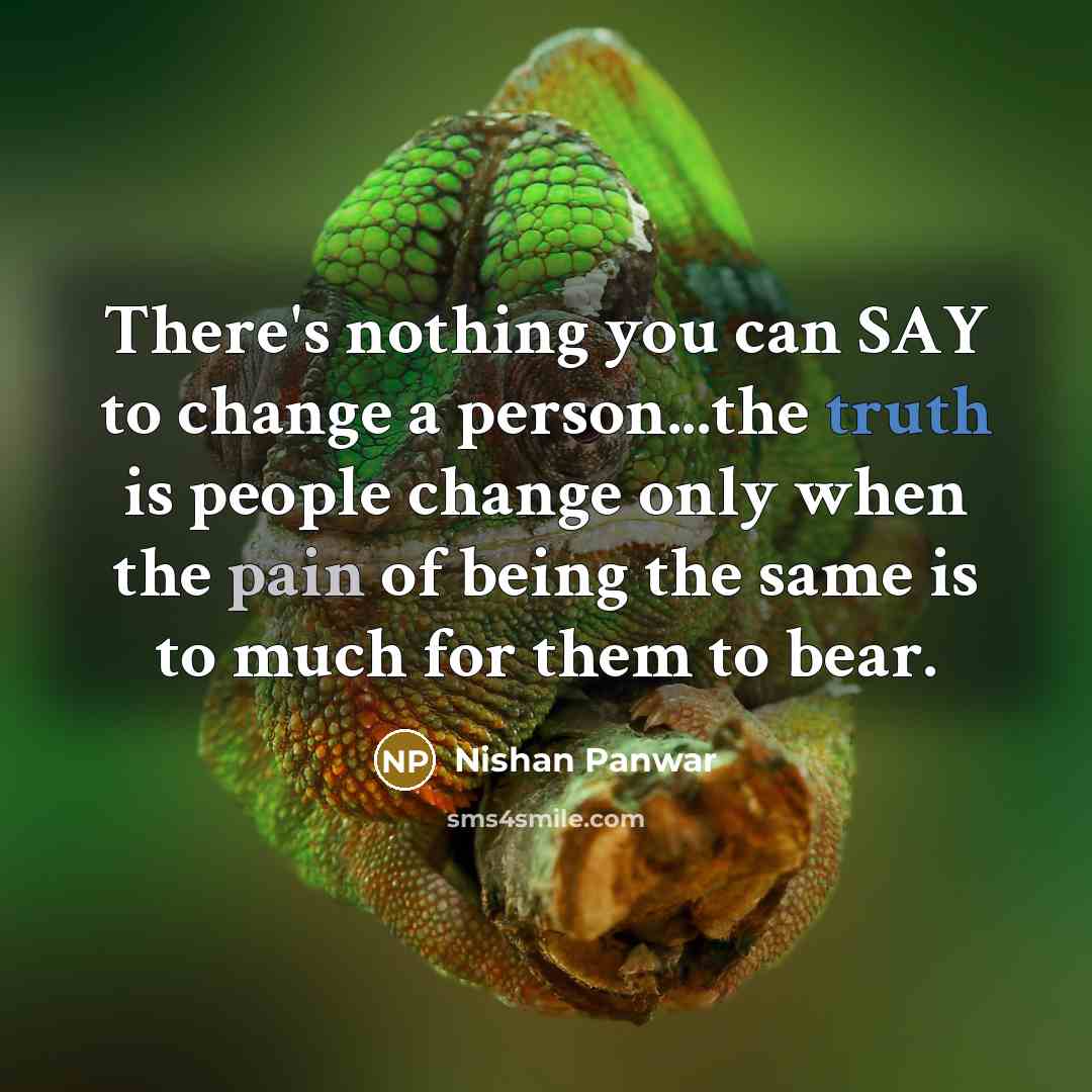 “There's nothing you can SAY to change a person...the truth…” quote by Nishan Panwar