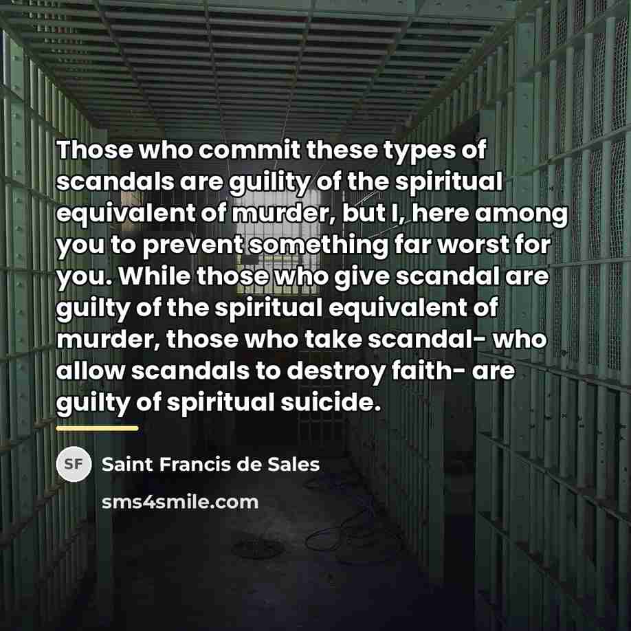 “Those who commit these types of scandals are guility of…” quote by Saint Francis de Sales