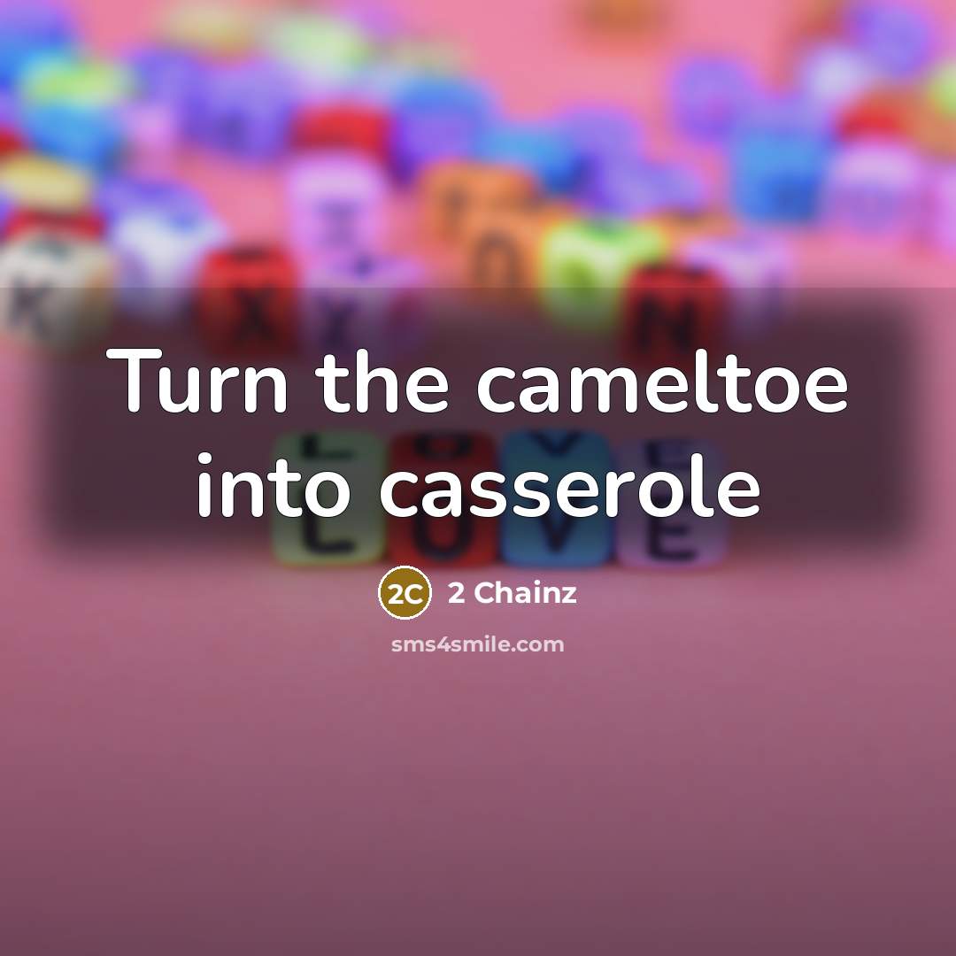 “Turn the cameltoe into casserole…” quote by 2 Chainz
