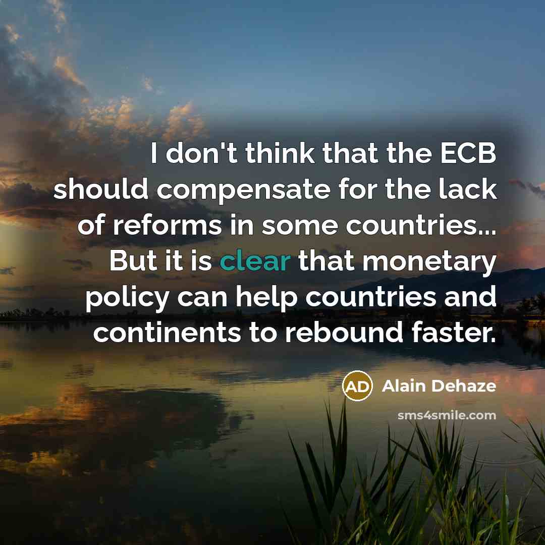 “I don't think that the ECB should compensate for the…” quote by Alain Dehaze