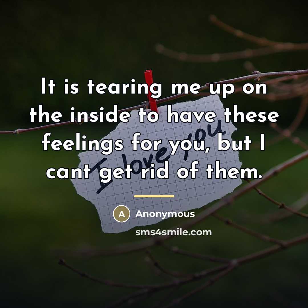 “It is tearing me up on the inside to have…” quote by Anonymous