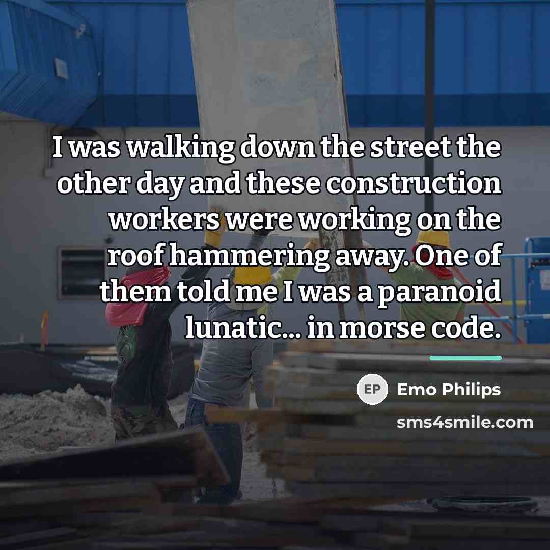 “I was walking down the street the other day and…” quote by Emo Philips