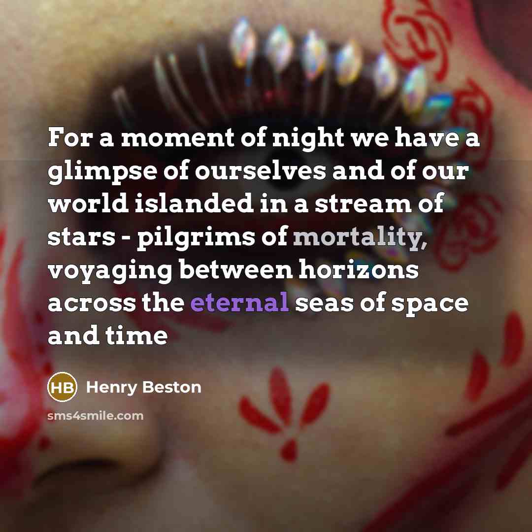 “For a moment of night we have a glimpse of…” quote by Henry Beston