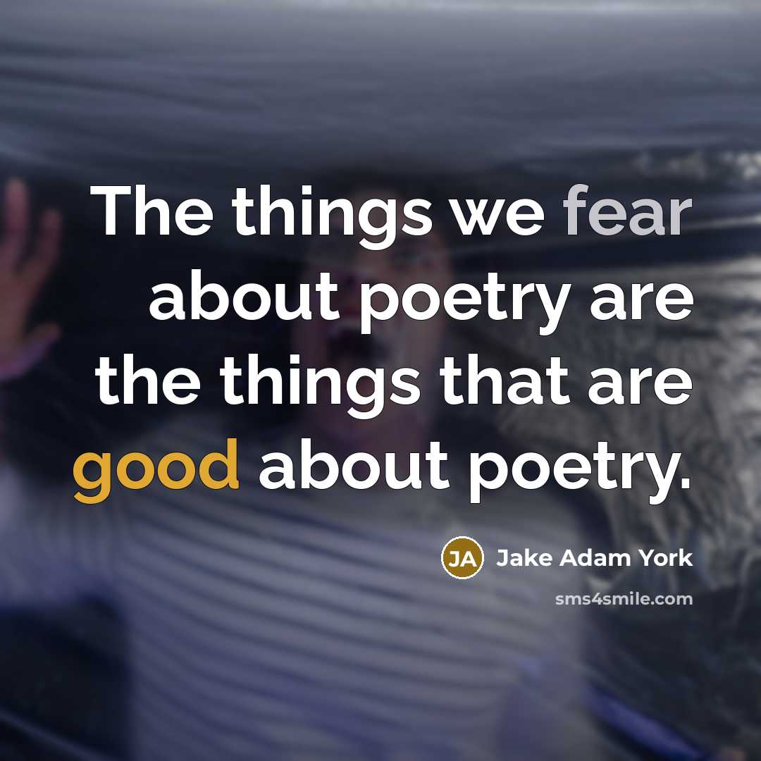 “The things we fear about poetry are the things that are good about poetry.” quote by Jake Adam York