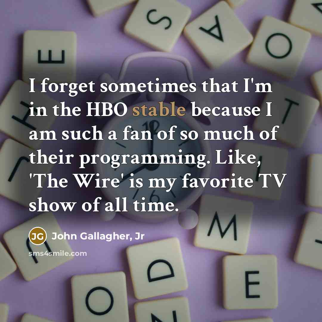 “I forget sometimes that I'm in the HBO stable because…” quote by John Gallagher, Jr