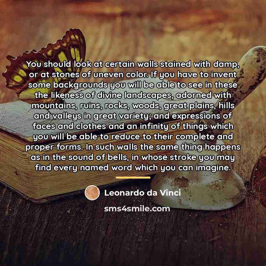 “You should look at certain walls stained with damp, or…” quote by Leonardo da Vinci