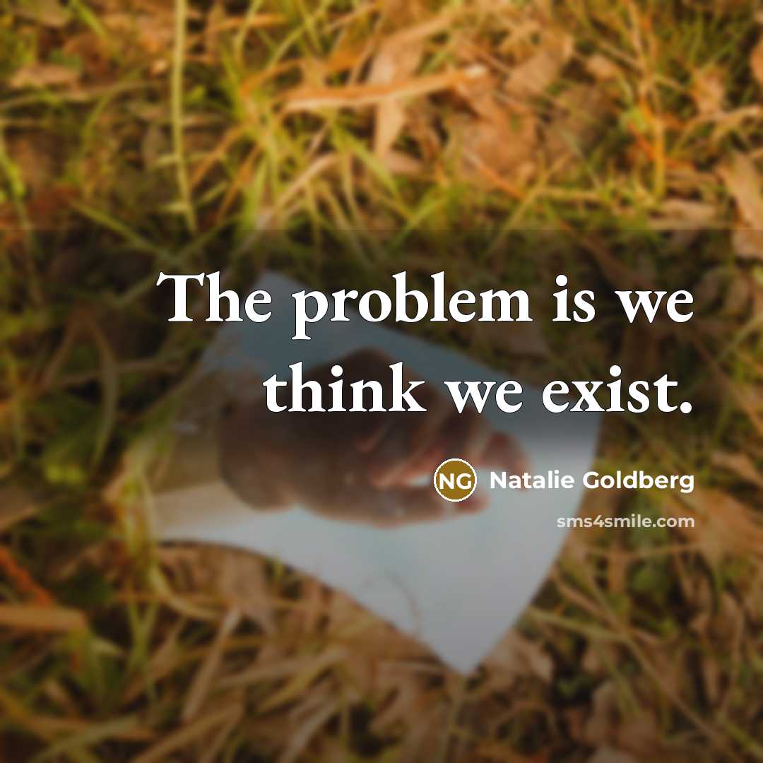 “The problem is we think we exist.” quote by Natalie Goldberg