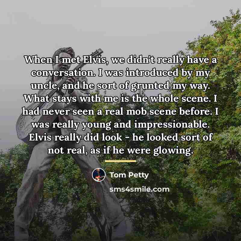 “When I met Elvis, we didn't really have a conversation.…” quote by Tom Petty