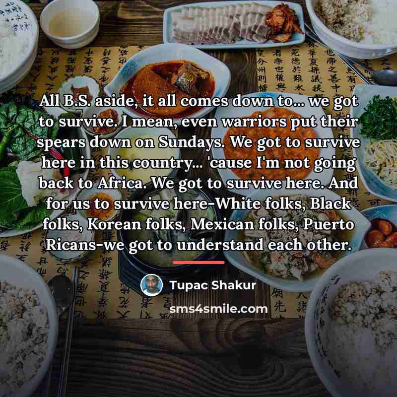 “All B.S. aside, it all comes down to... we got…” quote by Tupac Shakur