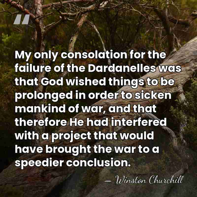 My only consolation for the failure of the Dardanelles was that God&hellip; - Winston Churchill