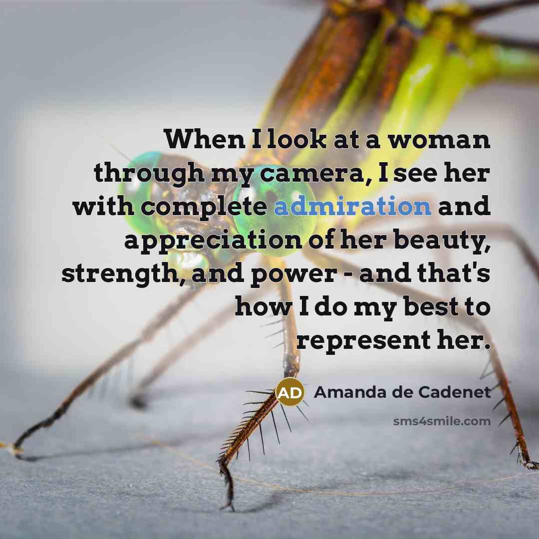 “When I look at a woman through my camera, I…” quote by Amanda de Cadenet
