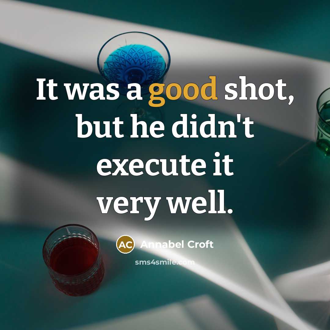 “It was a good shot, but he didn't execute it very well.” quote by Annabel Croft