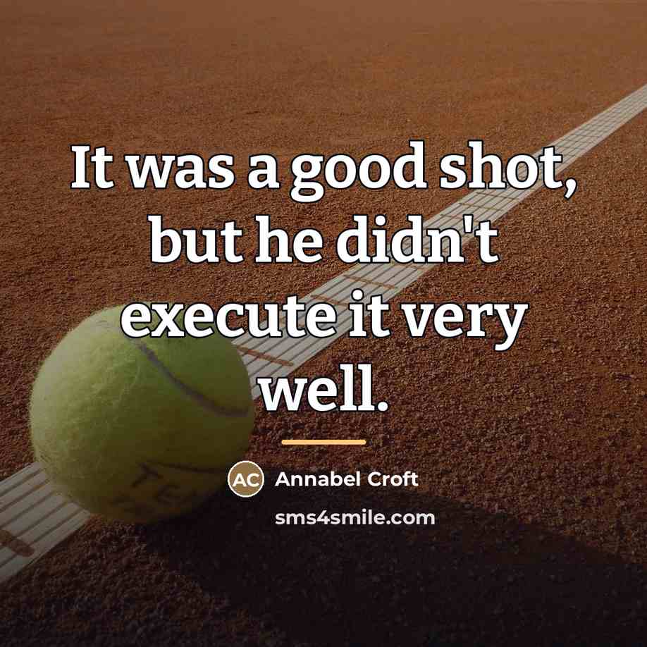 “It was a good shot, but he didn't execute it…” quote by Annabel Croft