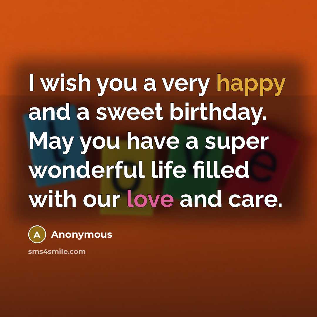 “I wish you a very happy and a sweet birthday.…” quote by Anonymous