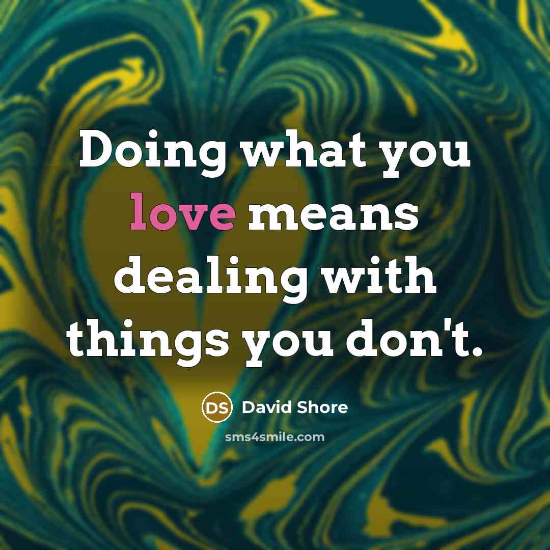 “Doing what you love means dealing with things you don't.…” quote by David Shore