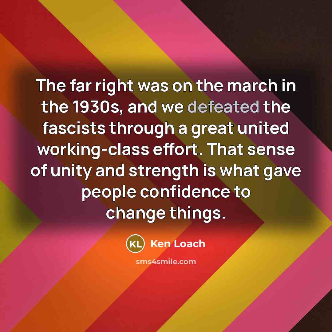 “The far right was on the march in the 1930s,…” quote by Ken Loach
