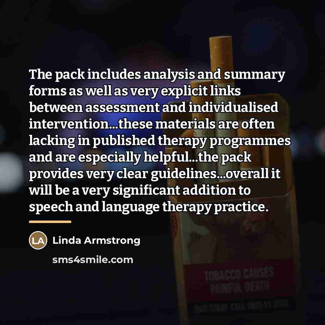 “The pack includes analysis and summary forms as well as…” quote by Linda Armstrong