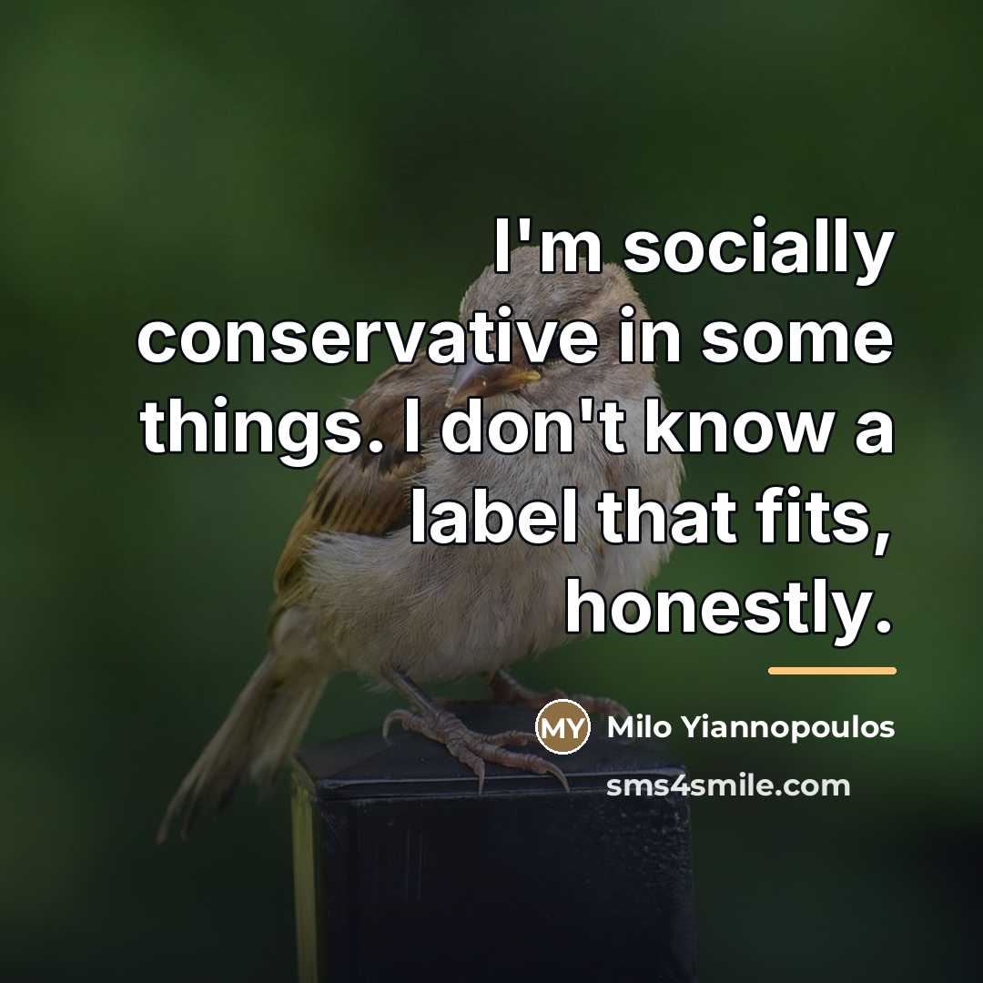 “I'm socially conservative in some things. I don't know a…” quote by Milo Yiannopoulos