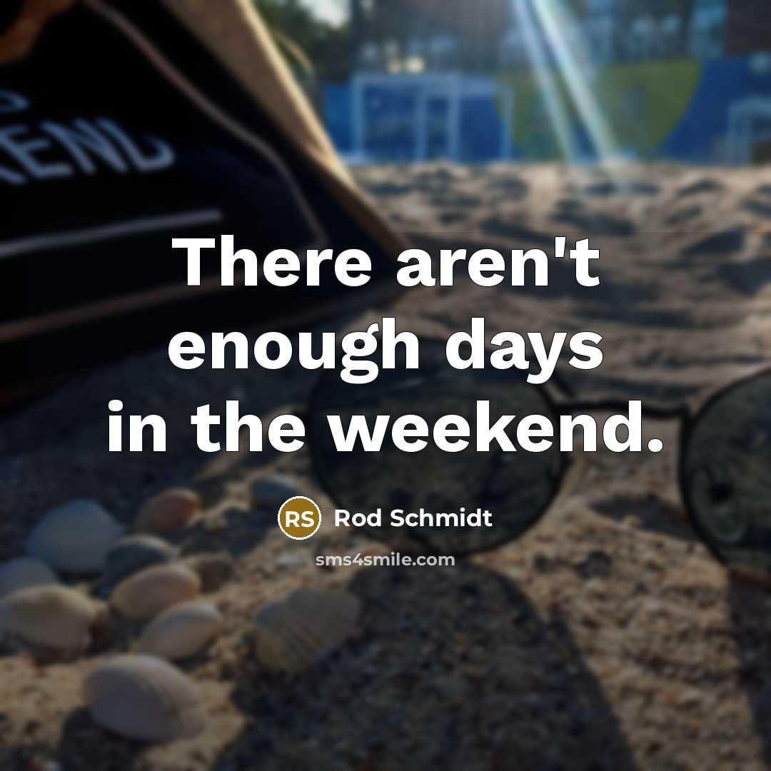“There aren't enough days in the weekend.…” quote by Rod Schmidt