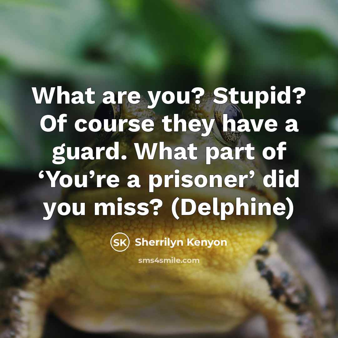 “What are you? Stupid? Of course they have a guard.…” quote by Sherrilyn Kenyon