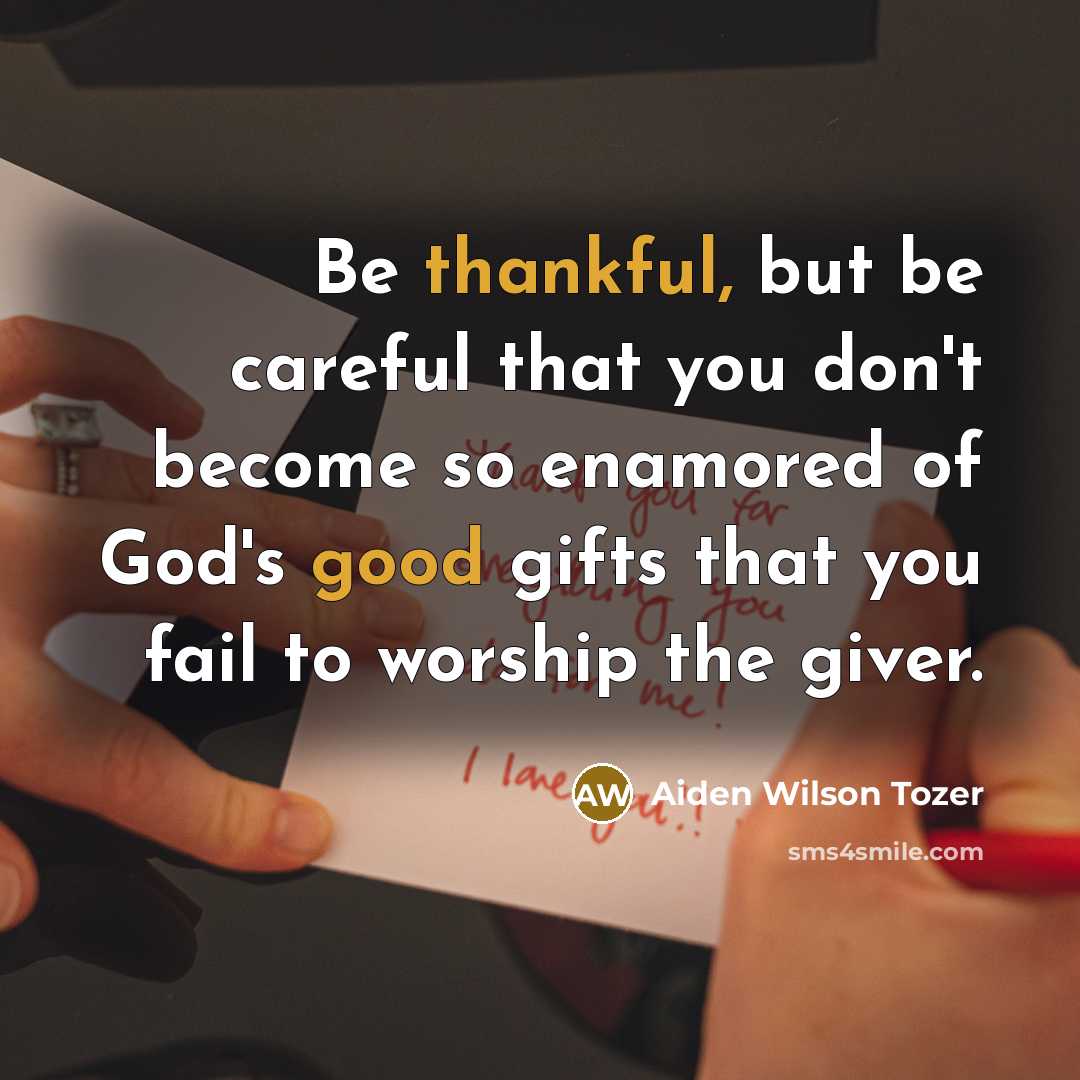 “Be thankful, but be careful that you don't become so…” quote by Aiden Wilson Tozer