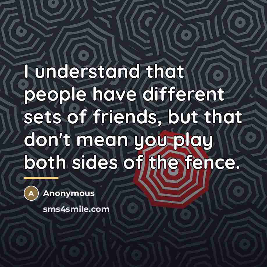“I understand that people have different sets of friends, but…” quote by Anonymous