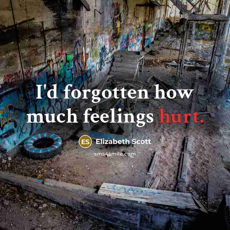 “I'd forgotten how much feelings hurt.…” quote by Elizabeth Scott