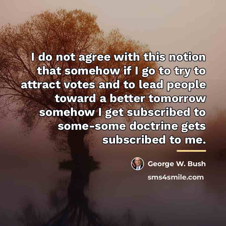“I do not agree with this notion that somehow if…” quote by George W. Bush