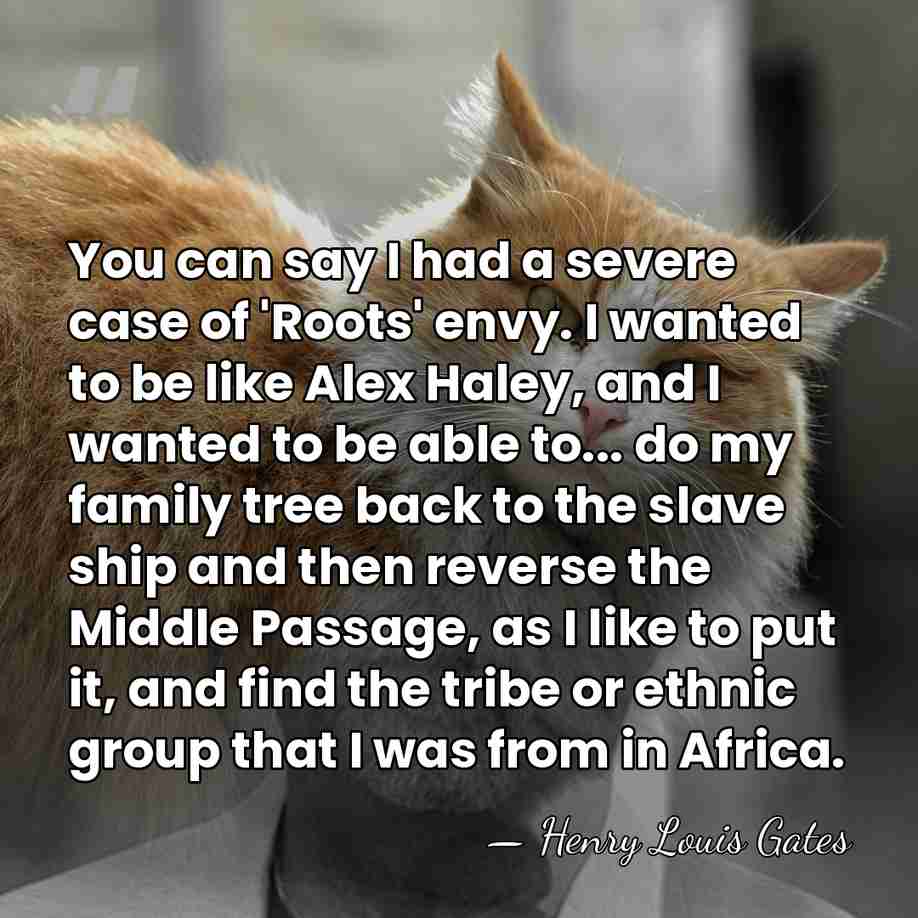 You can say I had a severe case of 'Roots' envy. I&hellip; - Henry Louis Gates