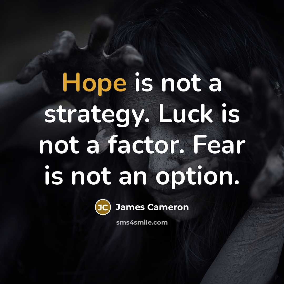 “Hope is not a strategy. Luck is not a factor.…” quote by James Cameron