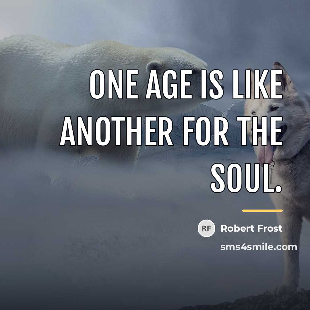 “One age is like another for the soul.…” quote by Robert Frost