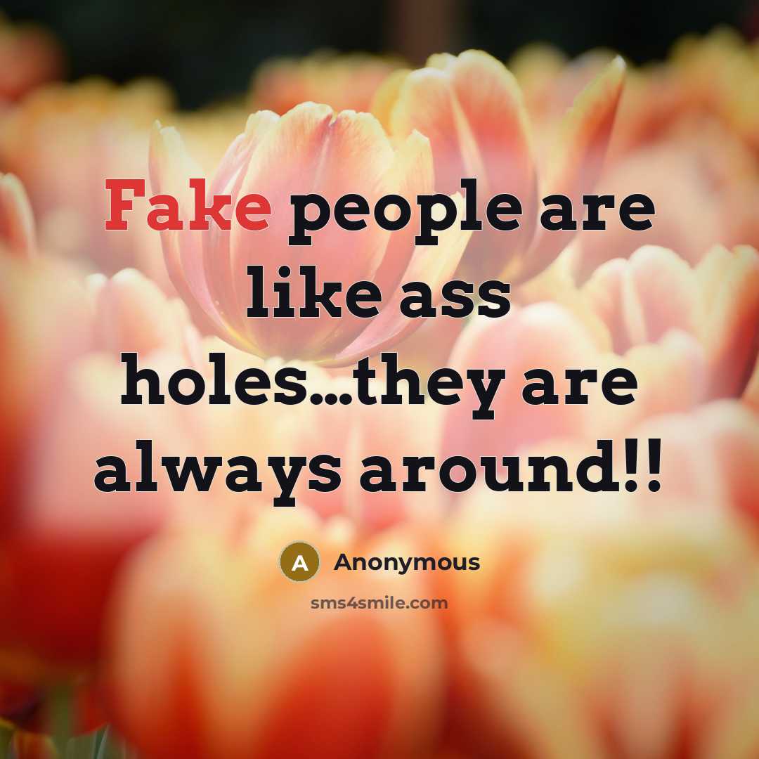 “Fake people are like ass holes.....they are always around!!…” quote by Anonymous