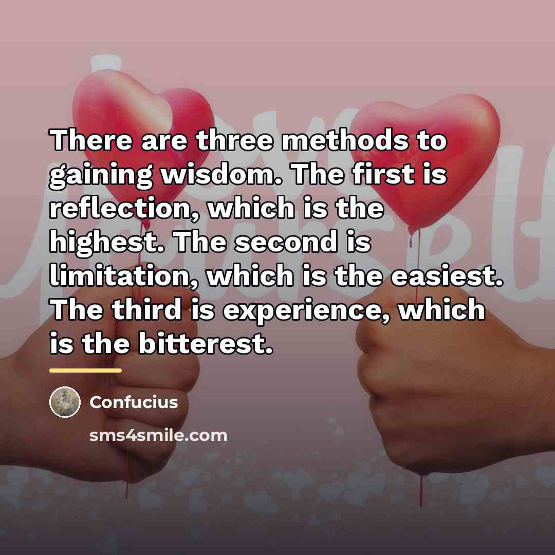 “There are three methods to gaining wisdom. The first is…” quote by Confucius