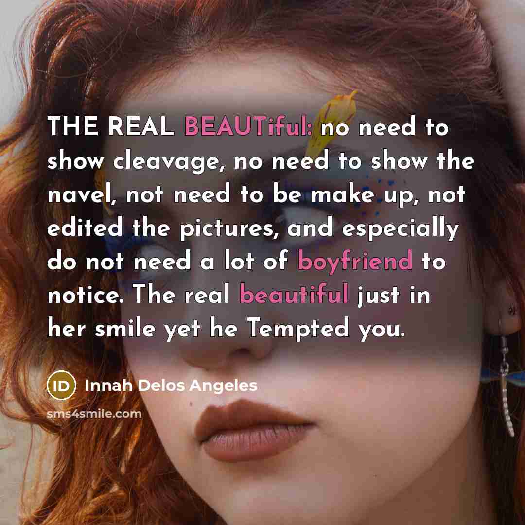 “THE REAL BEAUTiful: no need to show cleavage, no need…” quote by Innah Delos Angeles
